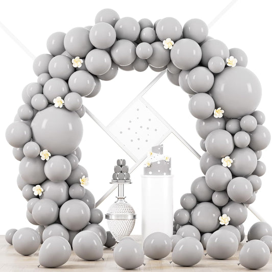 90pack Gray Balloons Different Size 18/12/10/5 Inch Pastel Grey Balloon Garland Arch Kit for Graduation, Wedding, Birthday, Gender Reveal, Baby Shower, Bridal Shower Decorations