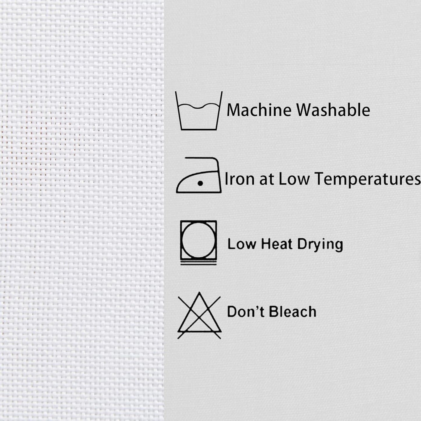 Hiasan Faux Linen Rectangle Tablecloth - Wrinkle and Stain Resistant Washable Table Cloth for Kitchen Dining Room Holiday Table Cover for Party Dinner, White, 54 x 108 Inch