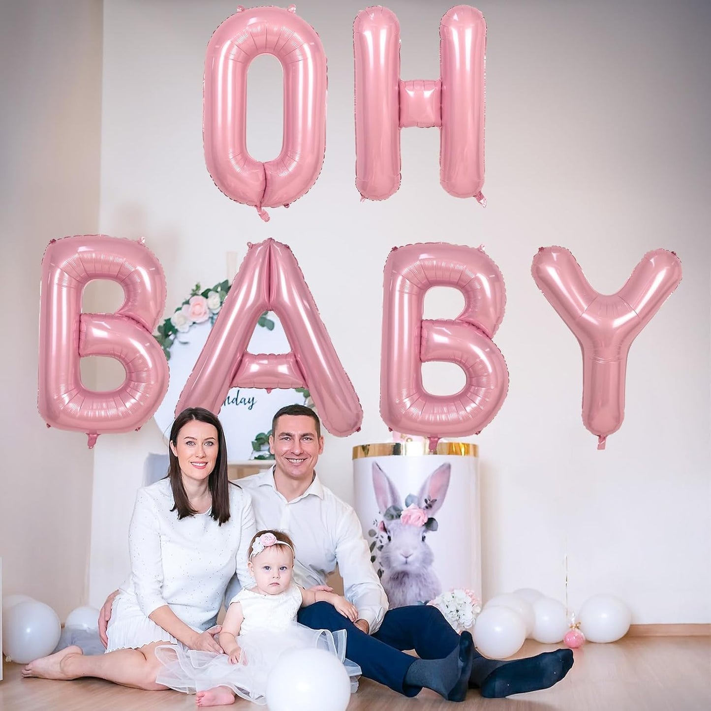 Giant Letter Y Foil Balloon Baby Pink, Pastel Pink Inflatable Word Balloon Y Alphabet Birthday Decor, 40 Inch Pearl Pink A-Z Custom Alphabet Balloons for Girls Baby Shower Party Decoration Supplies