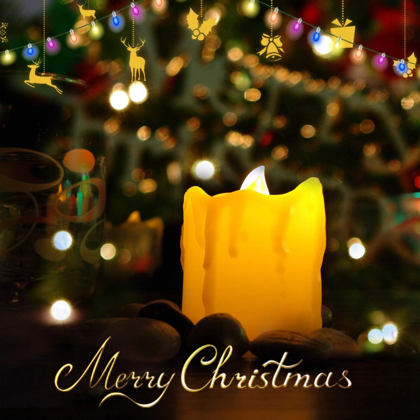 CANDLE CHOICE Battery Operated Flameless Votive Candles with Timer Flickering Fake Electric LED Tea Lights Set Wedding Party Holiday Decorations Table Centerpiece Long Lasting Batteries Included 6 PCS