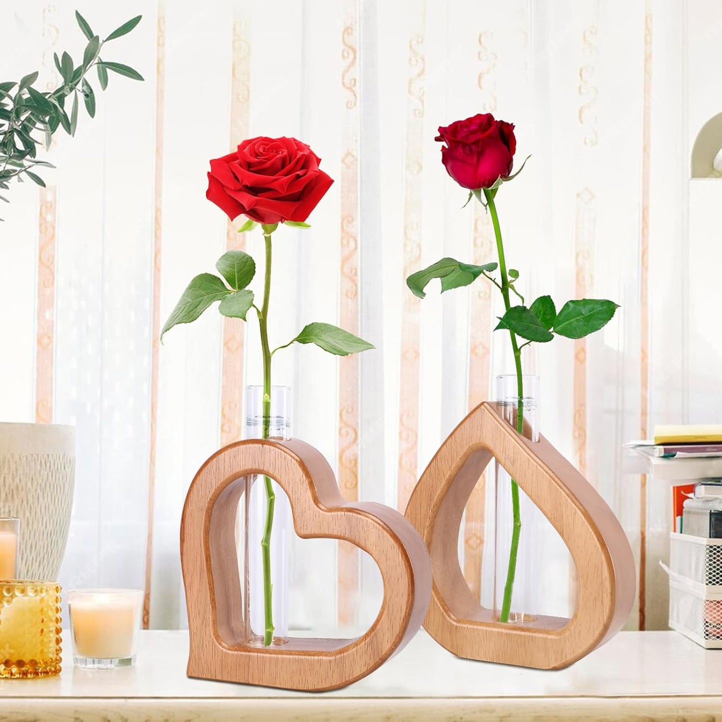 Plant Propagation Stations 2 PCS Wall Hanging Planters for Indoor Plants Glass Tubes Home Decorations Gifts Terrarium Plants Live