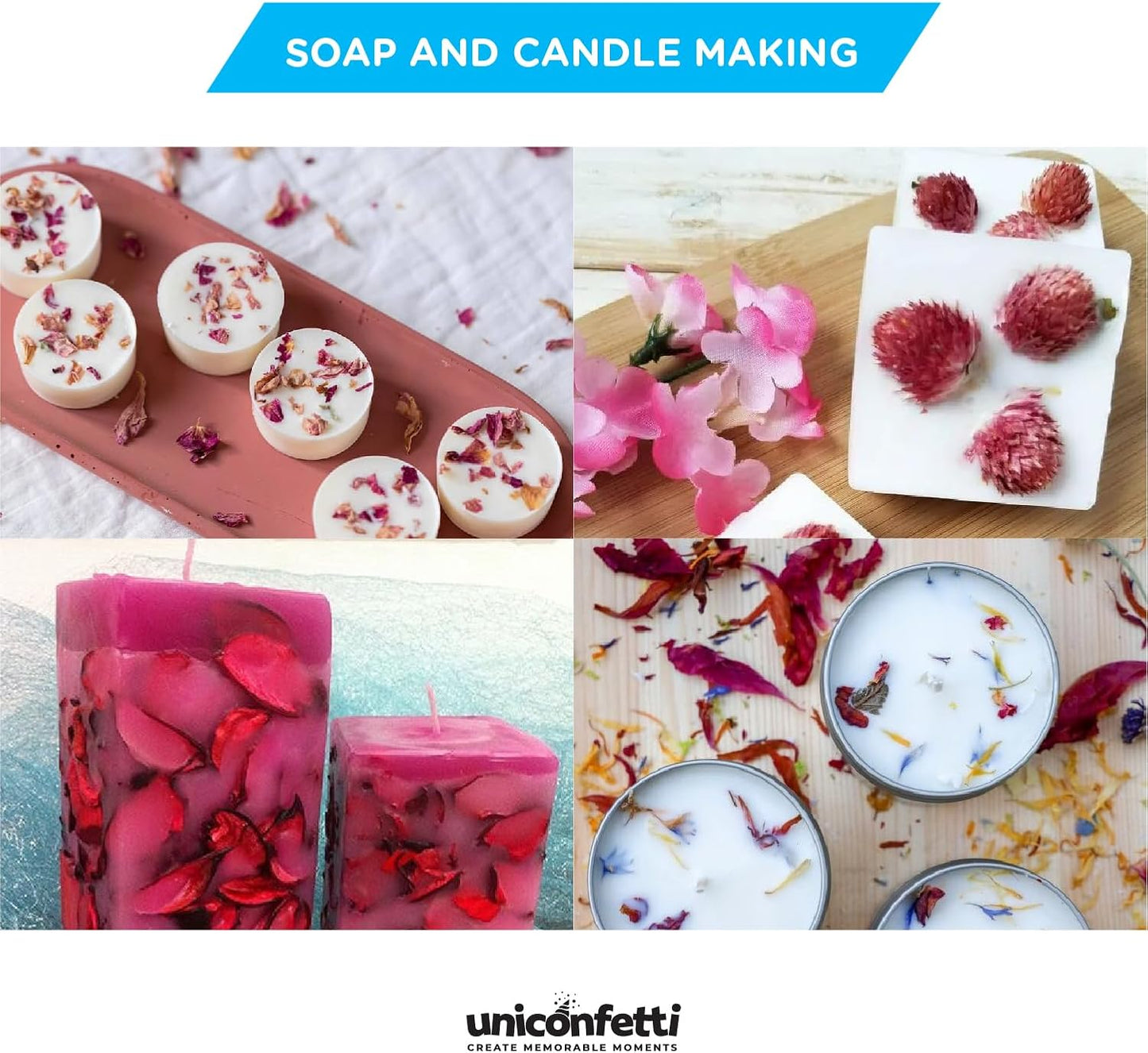 Dried Flower Mixed Flowers Biodegradable Confetti - Real Flower Petals for Weddings, Flower Girl Toss, Wedding Send Off Ideas, Party Table Decoration | Boxed - 8oz (0.5lbs)