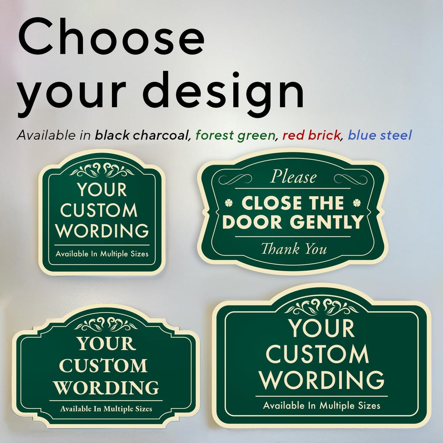 Custom Decorative Outdoor Metal Sign - Personalized Aluminum Driveway Sign, Waterproof, Made In USA - Design 1 Forest Green 18x18 In