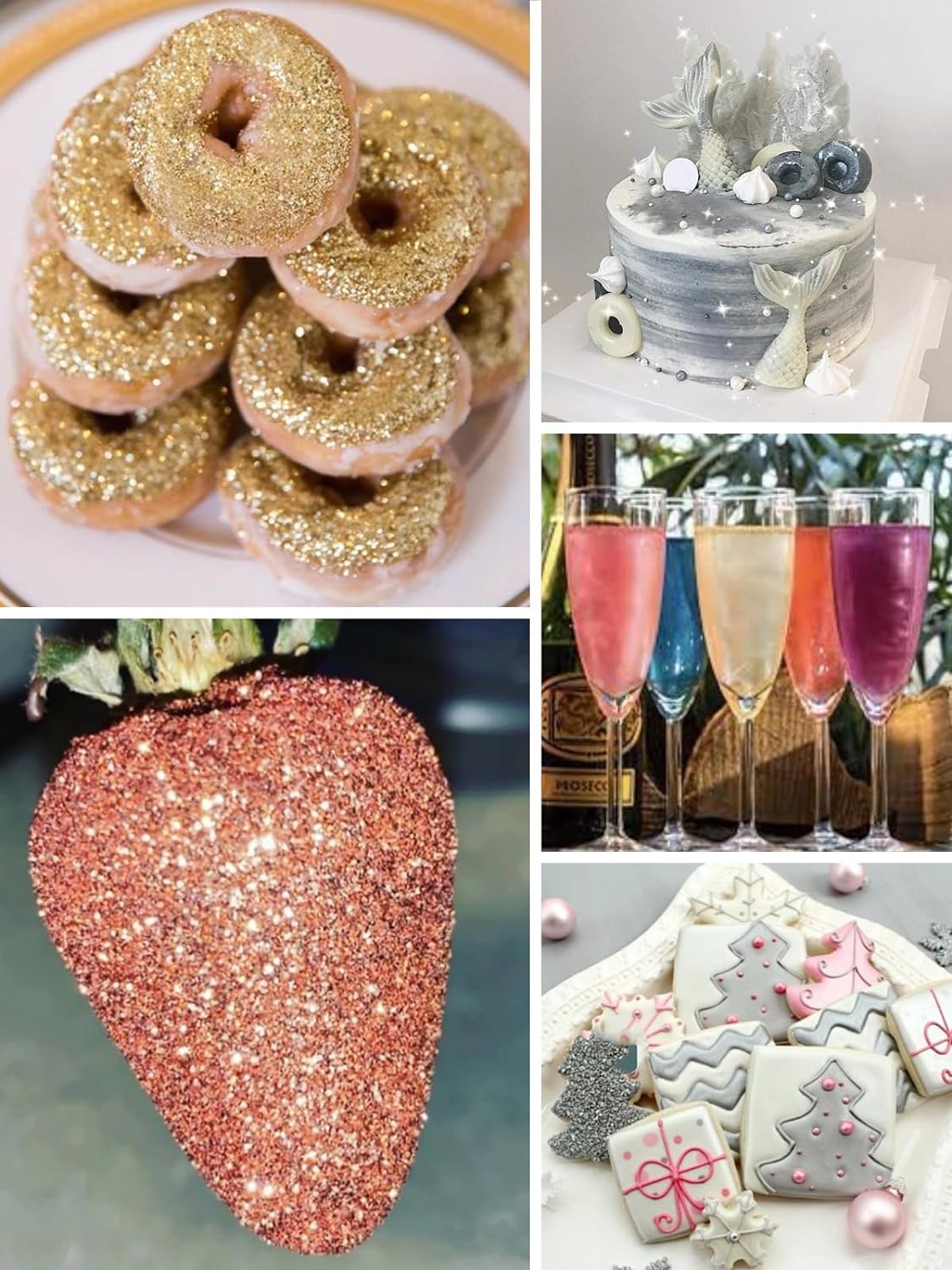 Shanlinly Pink Edible Glitter for Cakes Drinks - Food Grade 5g Shimmer Luster Glitter Dust Edible Glimmer Powders for Strawberries, Sprinkle on Sparkle, Chocolate, Cookie, Cupcake, Cocktail, Vegan