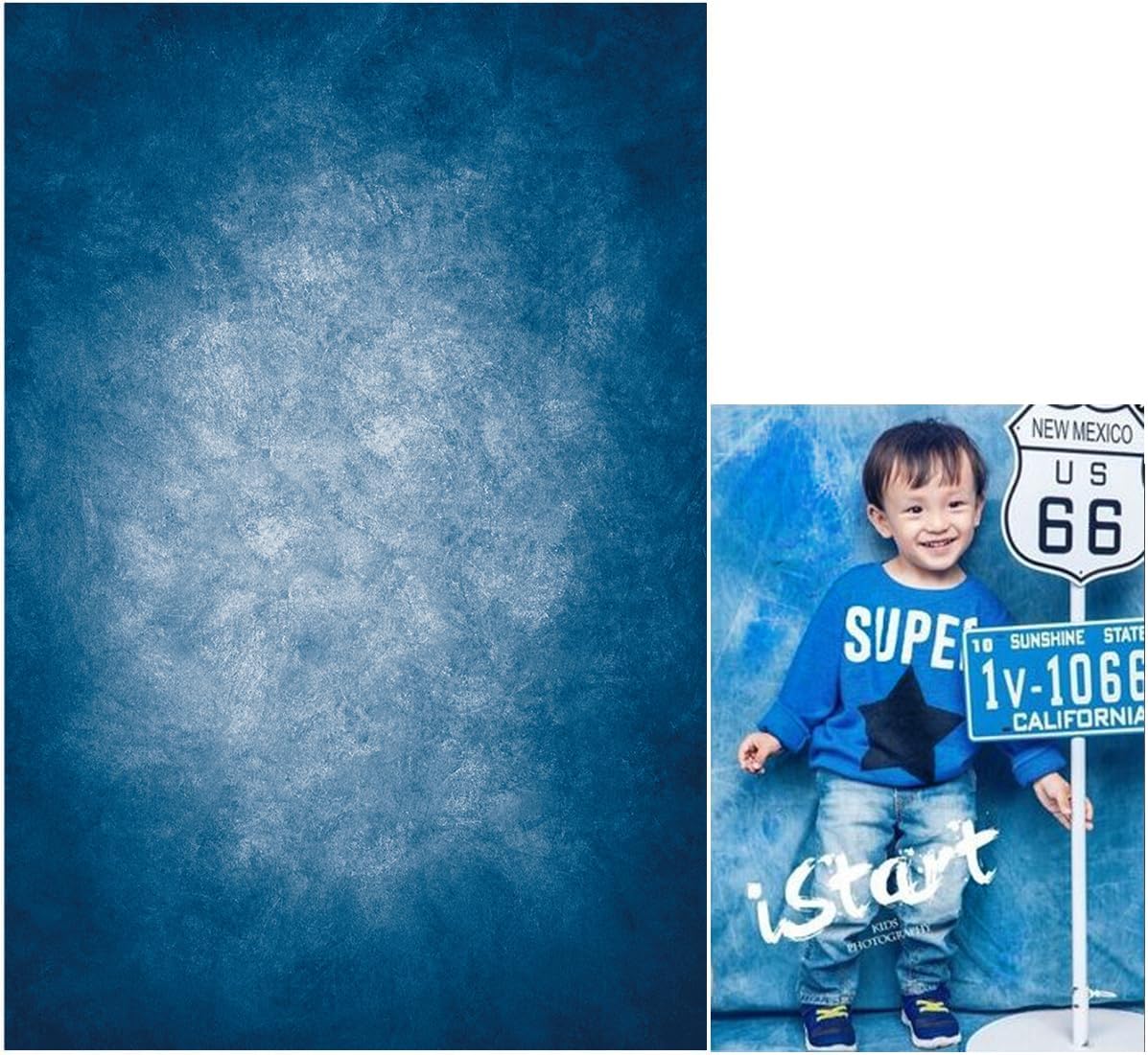 10x10ft Dark Blue Gradient Portrait Photo Backdrops Bright Center Abstract Photography Backdrop for Studio Photo Booth Prop Banner Decor Background