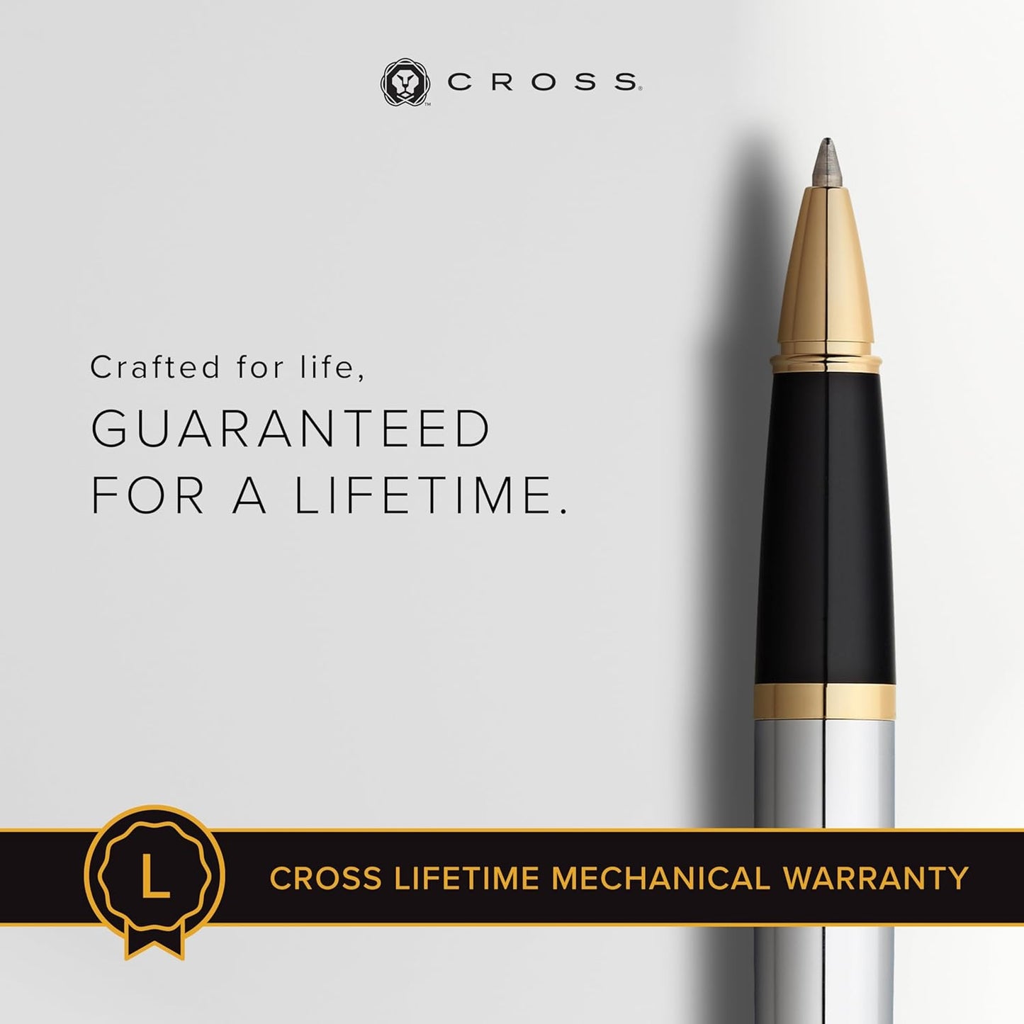 Cross Bailey Refillable Rollerball Pen Presented in a Premium Gift Box - Medium Point, Black Ink, Medalist