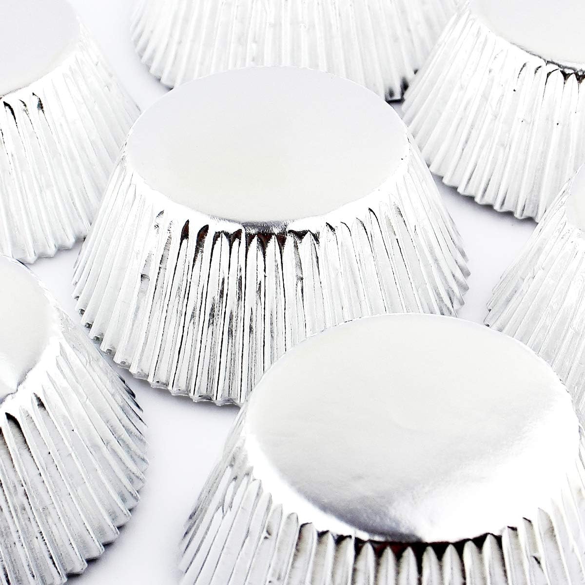 Eoonfirst Silver Foil Cupcake Case Liners Baking Muffin Paper Cups 198 Pcs