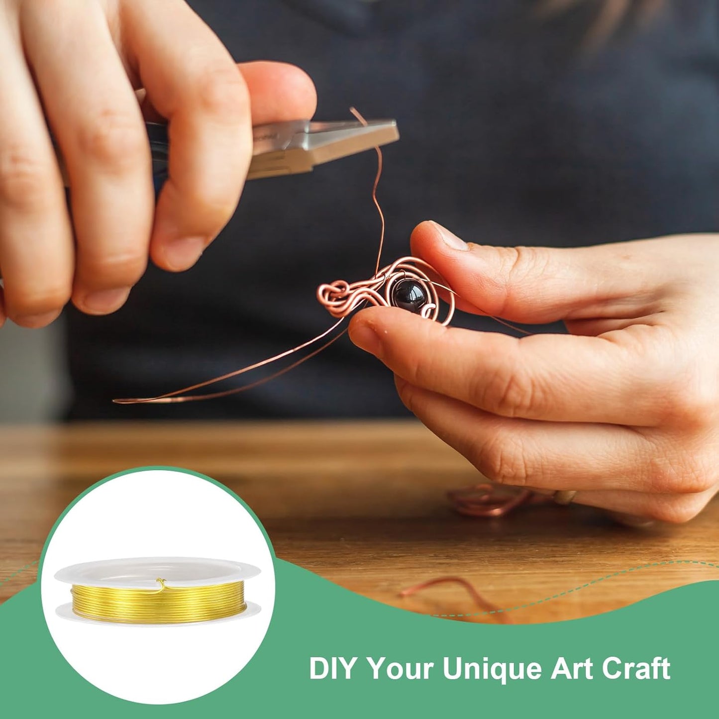 0.8 mm/20 Gauge Copper Wire for Jewelry Making, 7.5FT Copper Beading Craft Wire for Jewelry/Weaving/DIY Crafting/Planting, Color-Retaining [2.3 M, Gold Tone]