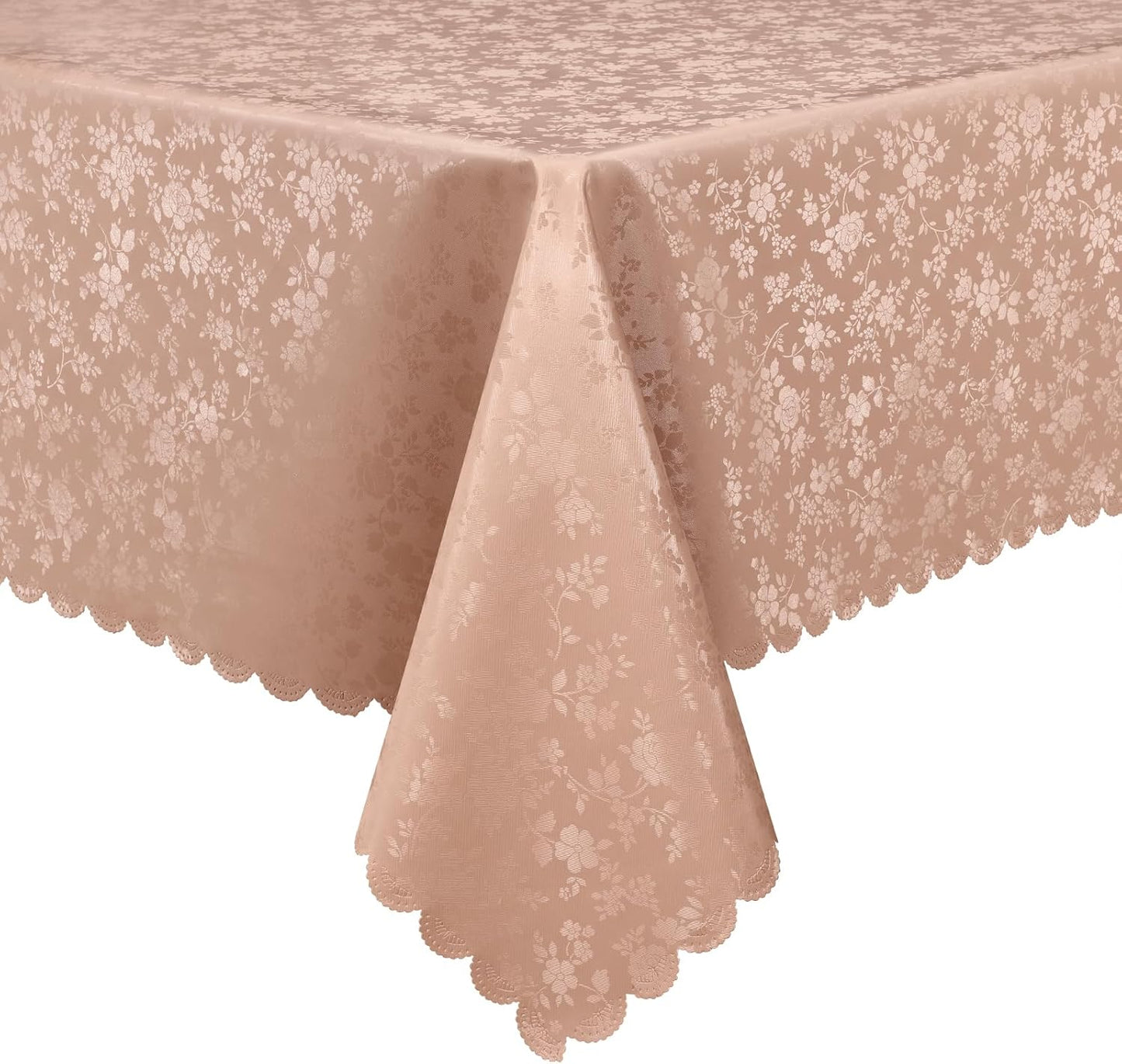 Smiry Rectangle Table Cloth, Waterproof Heavy Duty Vinyl Tablecloths, Wipeable Washable Table Cover for Kitchen and Dining Room (Tan, 60" X 120")