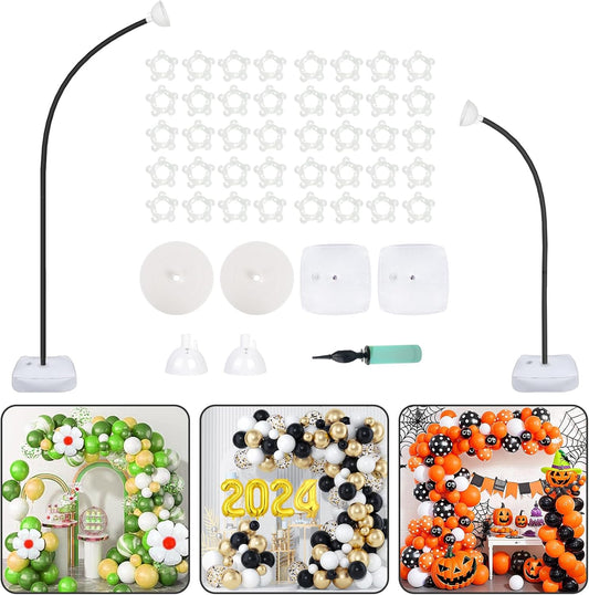 OurWarm 9.35FT & 6FT Balloon Arch Kit, Free Bending Shape Balloon Arch Stand with Base, Floor Half Balloon arch for Wedding Birthday Party Baby Shower Yard Lawn Home Graduation Party Decorations