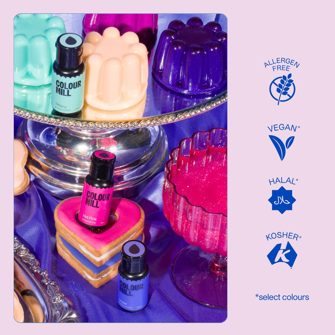 Colour Mill Aqua Blend Water-Based Food Coloring, 20 Milliliters Merlot