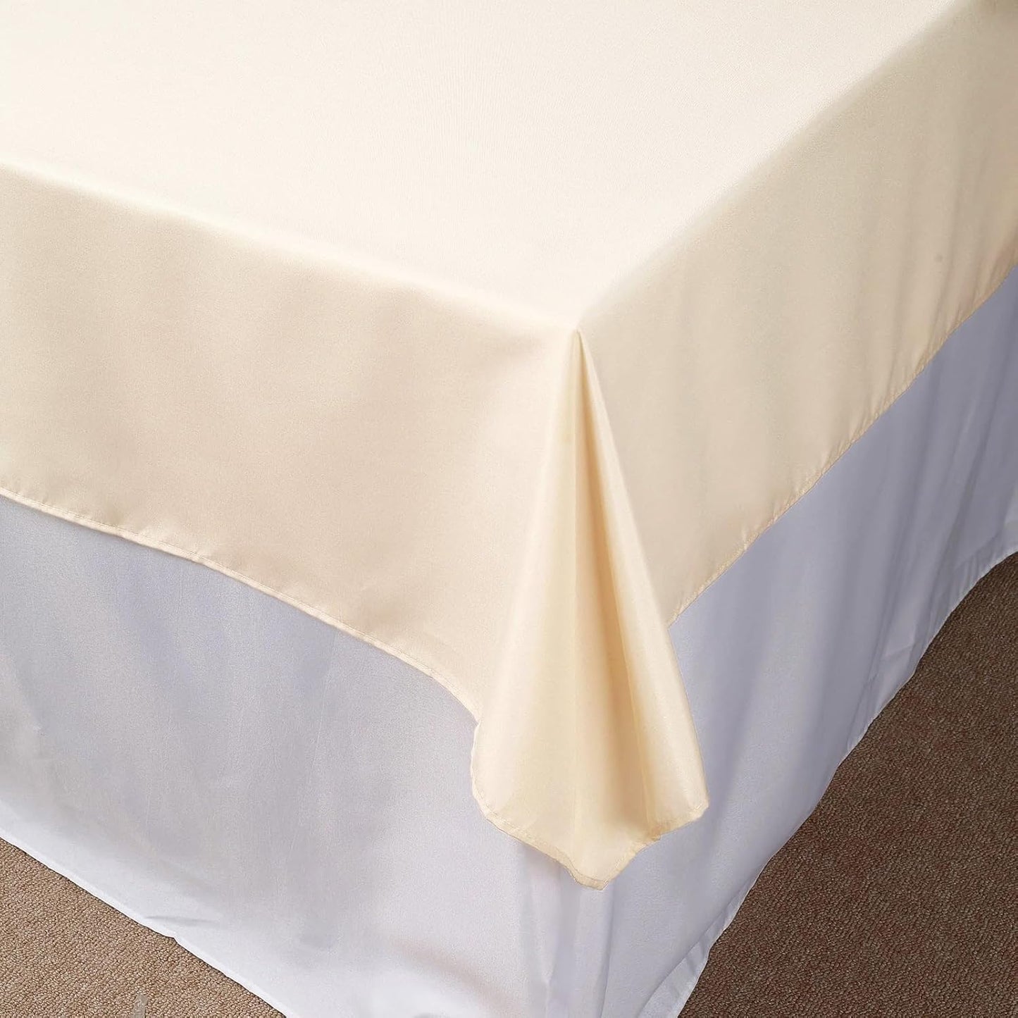 Efavormart 54x54 Beige Wholesale Linens Seamless Polyester Square Linen Tablecloth for Wedding Banquet Party Restaurant