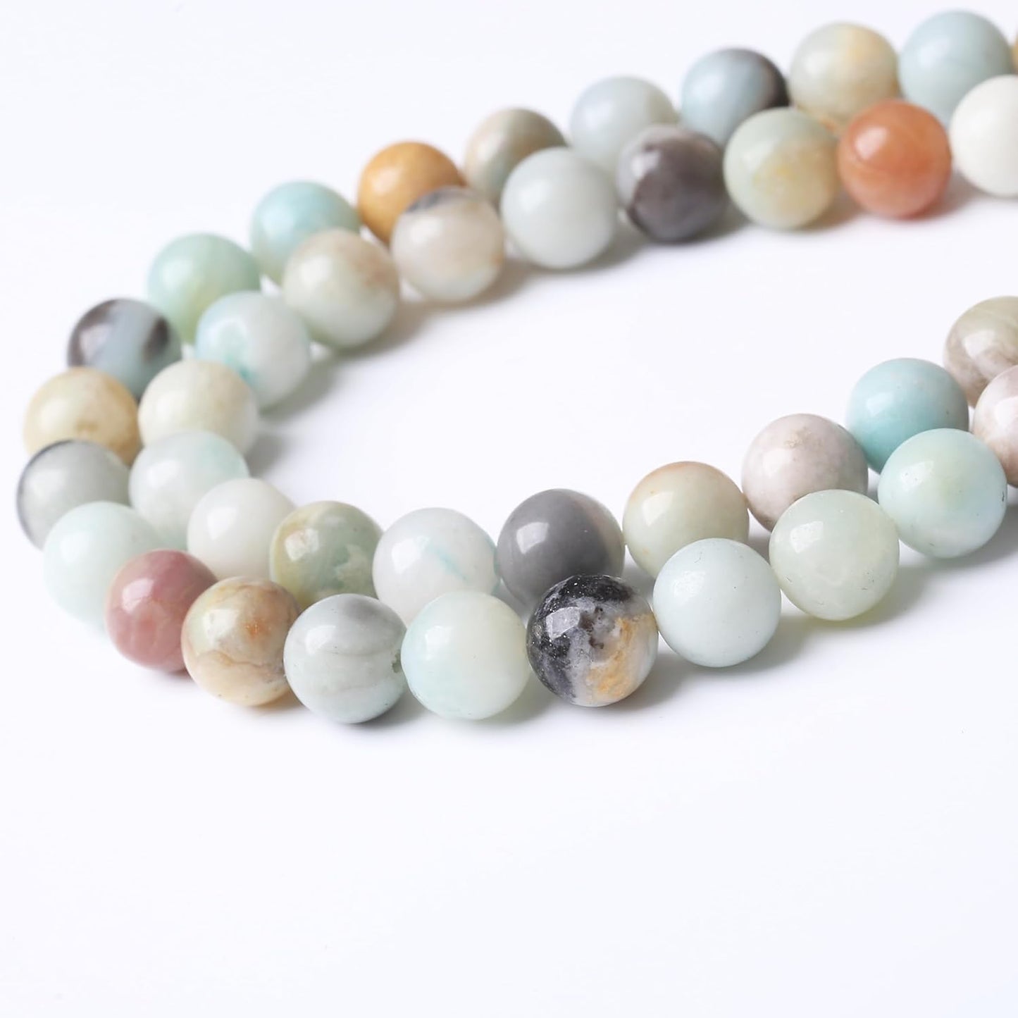 Fancy Stone Beads for Jewelry Making DIY Craft Gemstone Beads Kit (6mm, 60pcs) Smooth Healing Crystal Beads for Bracelets, Necklaces, Home Decor