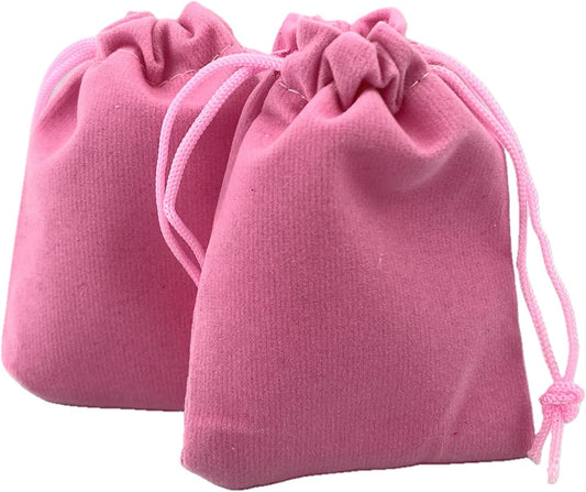 Palmhomee Pack of 48 3x4 Inch Velvet Drawstring Bags Gift Bag Velvet Pouch For Jewelry Wedding and Party Favor (Pink)