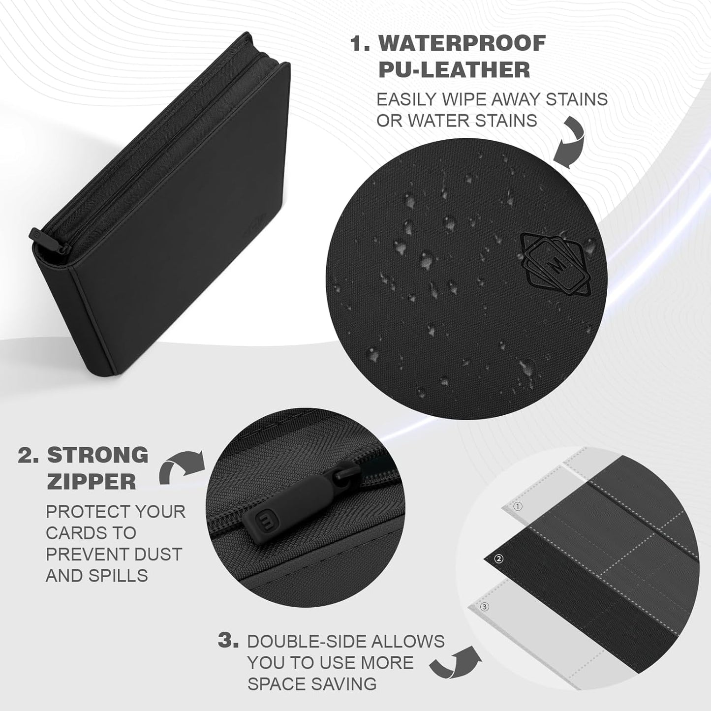 Premium Card Binder 16 Pocket,Trading Card Binder Holds up to 1000+Cards Sturdy Card Collection Album, Card Holder Folders for MTG, TCG, Game Cards & Sports Cards