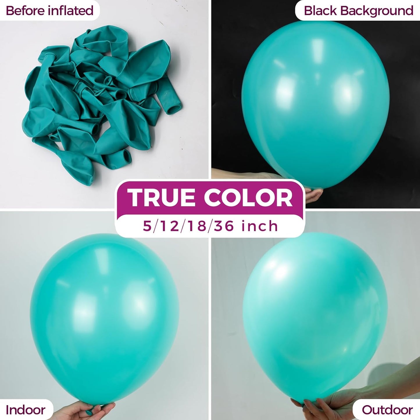 Bezente Teal Balloons Latex Party Balloons, 100 Pack 12 inch Round Helium Turquoise Balloons for Wedding Graduation Birthday Engagements Bridal Shower Gender Reveal Party Backdrop Decorations