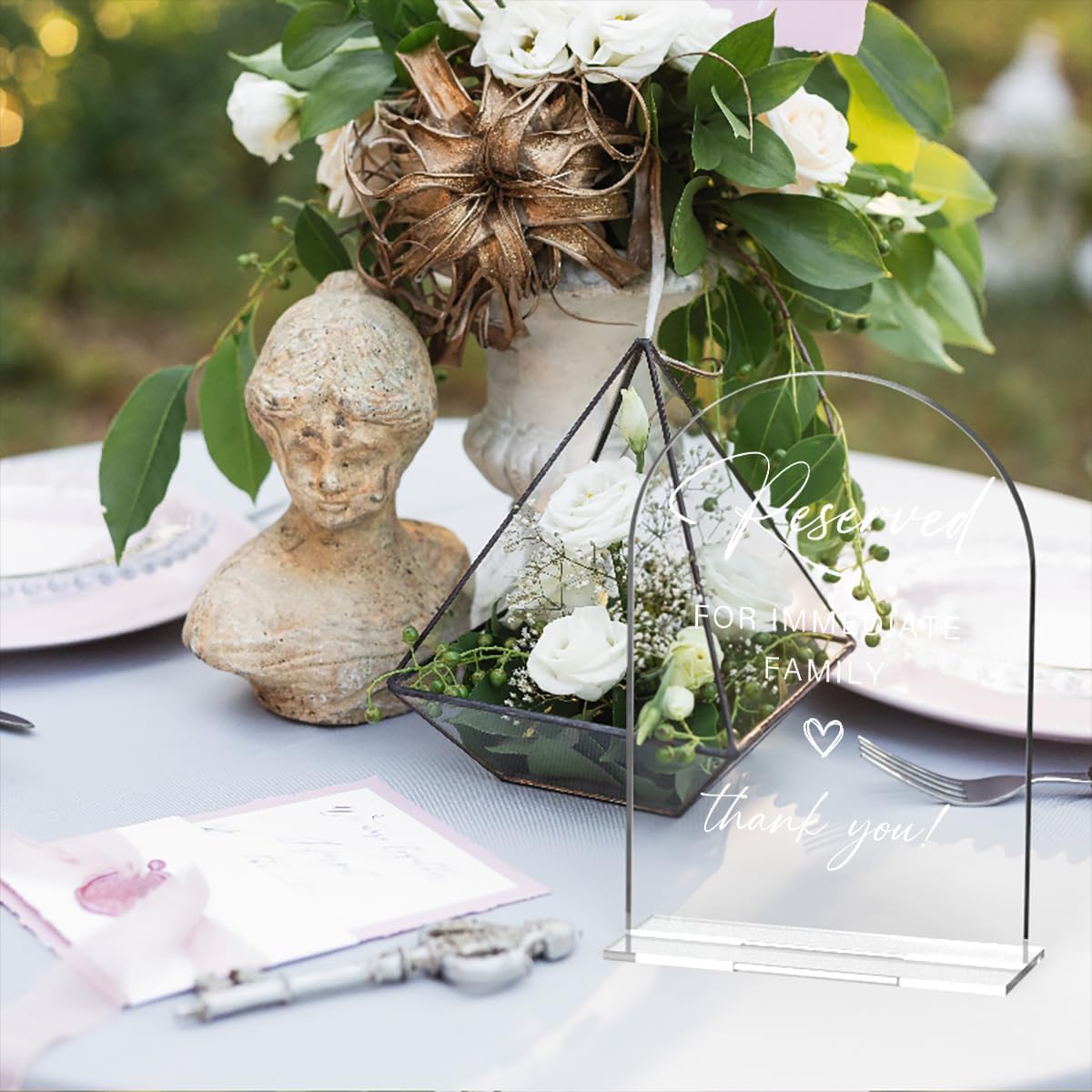 Acrylic Wedding Sign Wedding Signs for Ceremony Reserved for Immediate Family Sign for Wedding, Modern Calligraphy Arch Acrylic Table Top Sign for Wedding Reception and Event Party Table