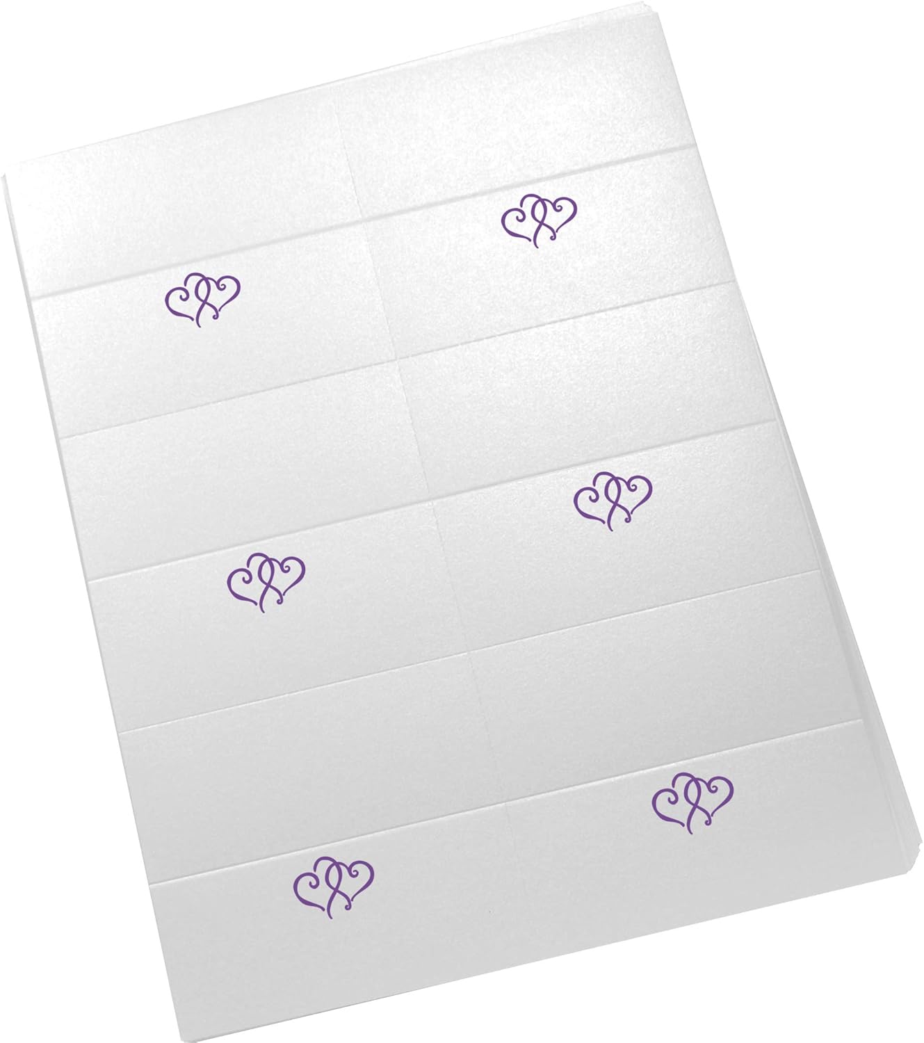 Linked Hearts Printable Place Cards, Purple (Choose Color), Set of 150 (25 Sheets), Laser & Inkjet Printers - Wedding, Party, Dinner, and Special Events - Made in the USA