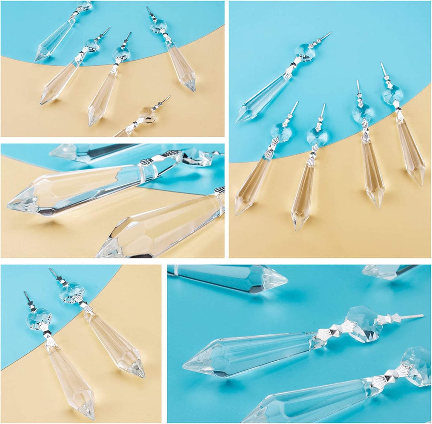 H&D HYALINE & DORA 20PCS 55mm Clear Chandelier Icicle Crystal Prisms Lamp Decoration