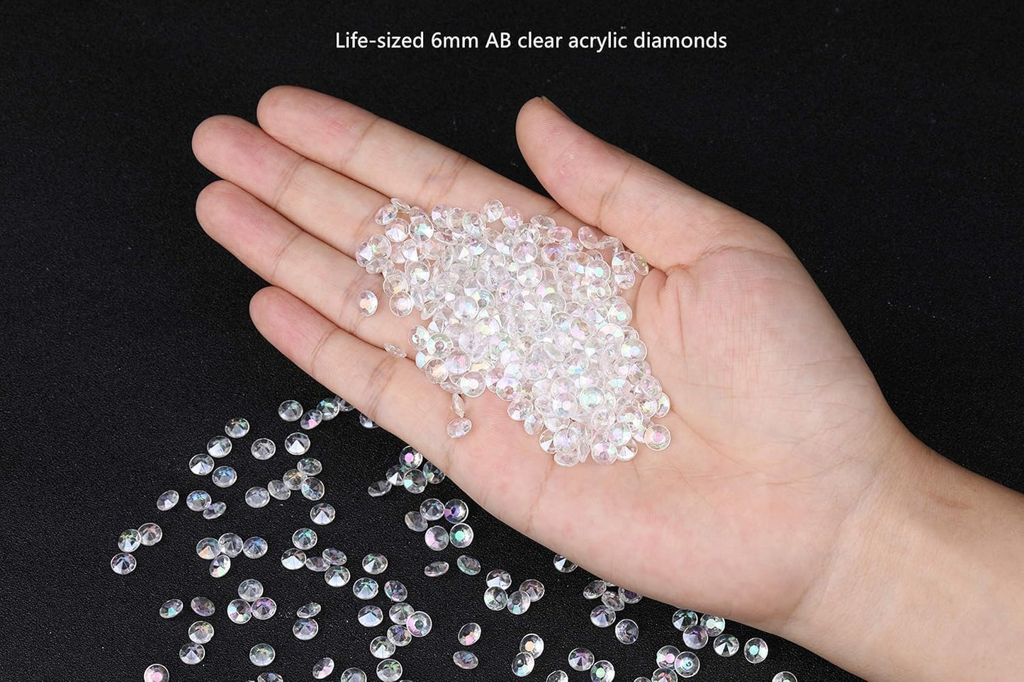 5000 pcs/Pack Wedding Table Scatter Confetti Crystals Acrylic Diamonds 6 mm Rhinestones for Wedding, Bridal Shower, Vase Beads Decorations (6mm, Pink)