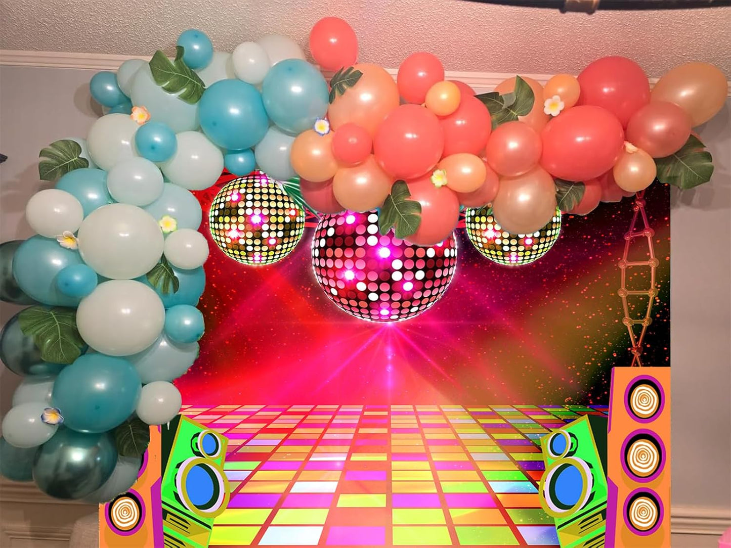 20X10ft Dance Party Backdrop Retro 70s 80s 90s Theme Glitter Stage Dance Ball Background Disco Party Decoration DJ Backdrop Banner for Birthday Party Prom Portrait Photo Shoot Polyester,Purple