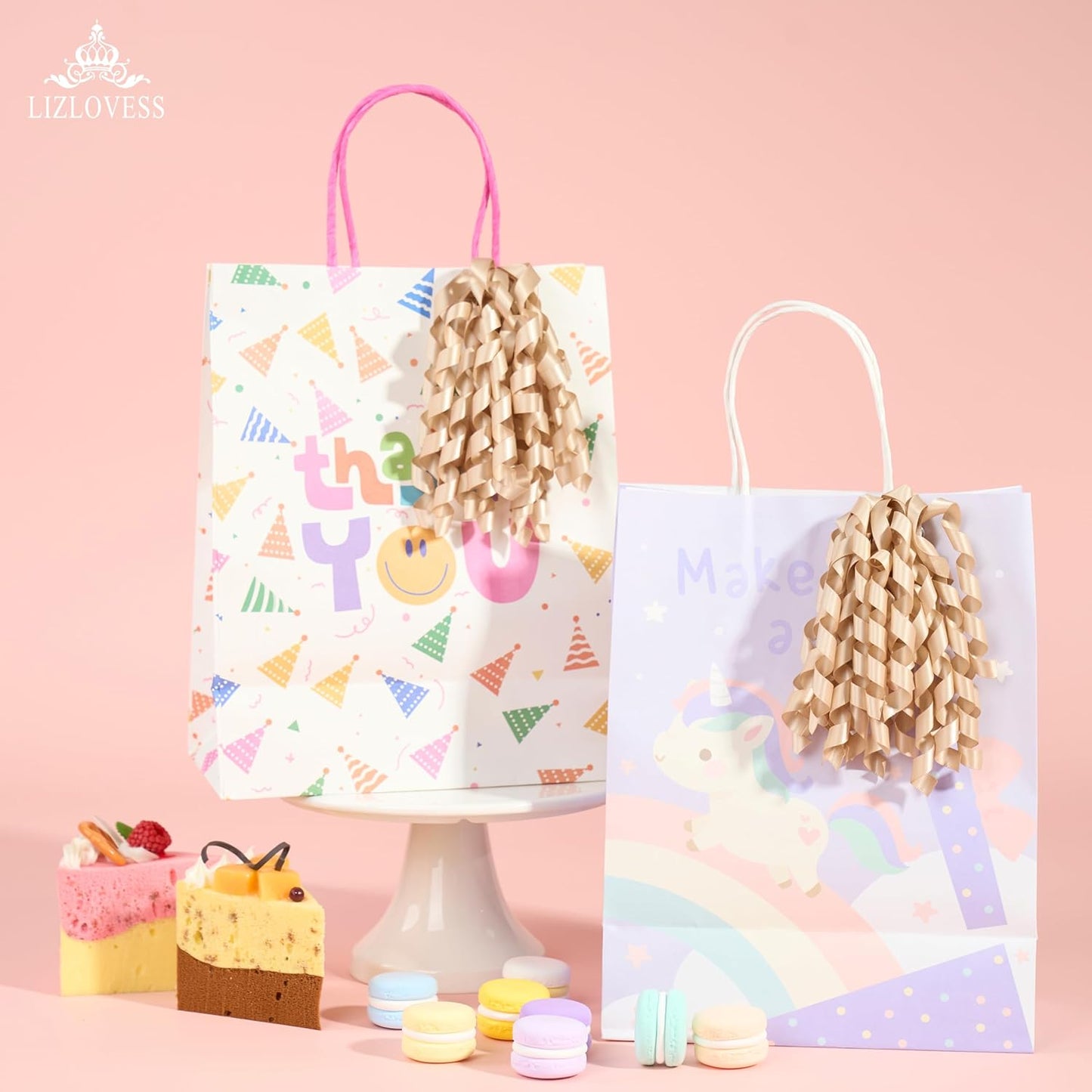 6 Inch Champagne Curly Bows for Gift Wrapping Set of 6, Self Adhesive Bows Champagne Gold Gift Bows for Presents, Satin Ribbon Bows for Birthday, Wedding, Christmas, Bridal Shower