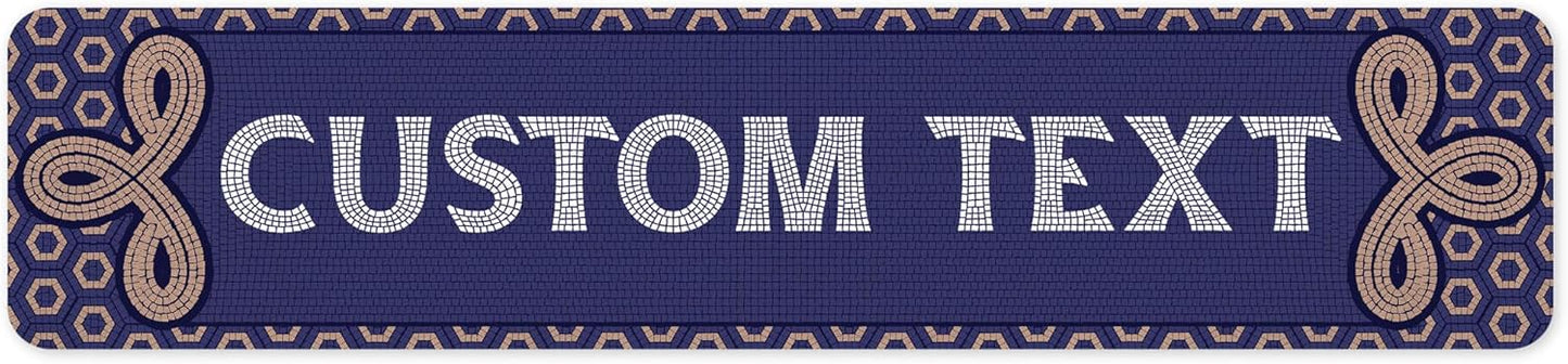 Custom Sign, Custom Street Sign, 11 Font Colors, 13 Font Styles, 4 Hole Options, 22 Sizes, 4x18 Inches, Rust Free DiBound, Fade Resistant, Made in USA by My Sign Center (Fauxsaic 1)