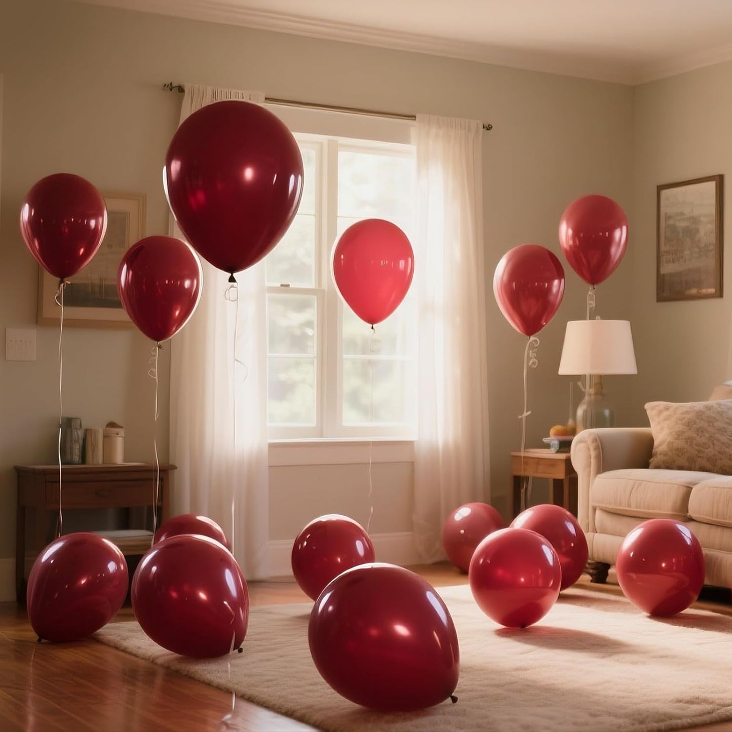 110pcs Burgundy Red Balloon 12 Inch, Burgundy Red Latex Balloons for Birthday Party Baby Shower Wedding(with 2 Ribbons).