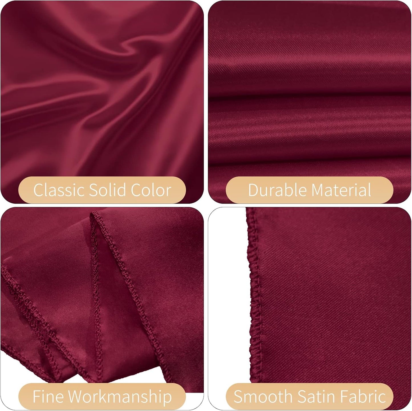 50 PCS Satin Chair Sashes Bows Decorative Universal Chair Cover Chair Ribbon Ties Back Sash for Wedding Birthday Party Ceremony Reception Hotel Events Banquet Restaurant Decor(7 x 108inch,Burgundy)