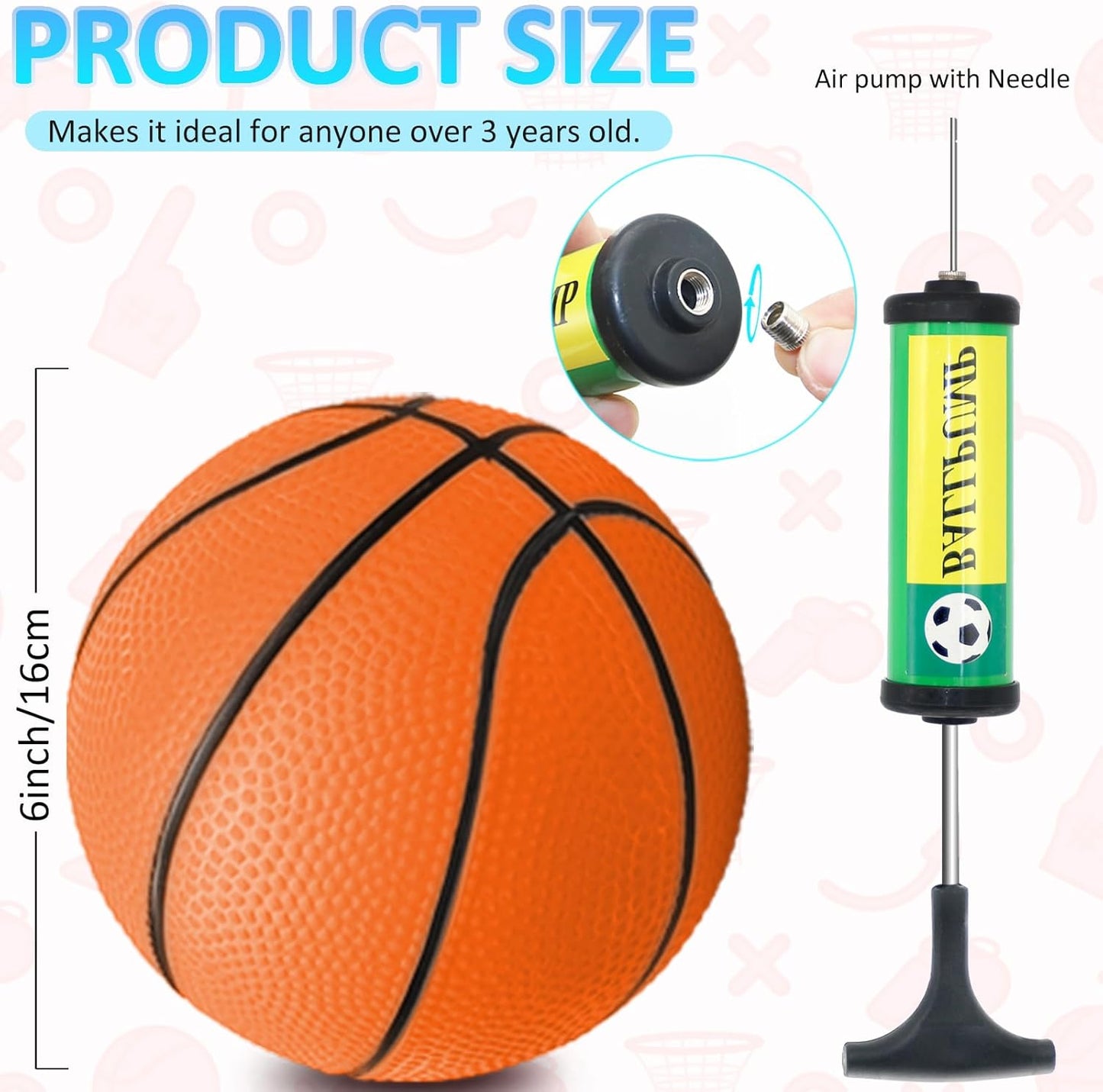 15Pcs 6" Mini Basketball Balls Bulk Small Basketball Set, PVC Small Basketball for Over The Door Basketball Hoop Games Party Favors Indoor Outdoor Play Adults Kids Pool Beach Colorful
