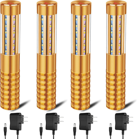 4 Pieces Strobe Baton Bottle Service Sparklers Bottle Service Light Bottle Handheld Light for Nightclubs Weddings Parties Activities Supplies (Gold)