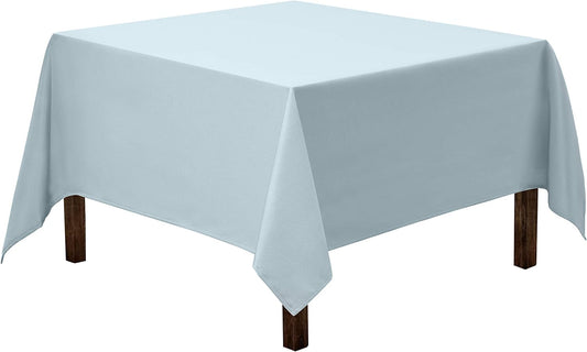 Gee Di Moda Square Tablecloth - 70 x 70 Inch Baby Blue Table Cloth for Medium Square or Round Tables - Heavy Duty Washable Fabric - for Buffet Table, Holiday Party, Dinner, Wedding & Baby Shower