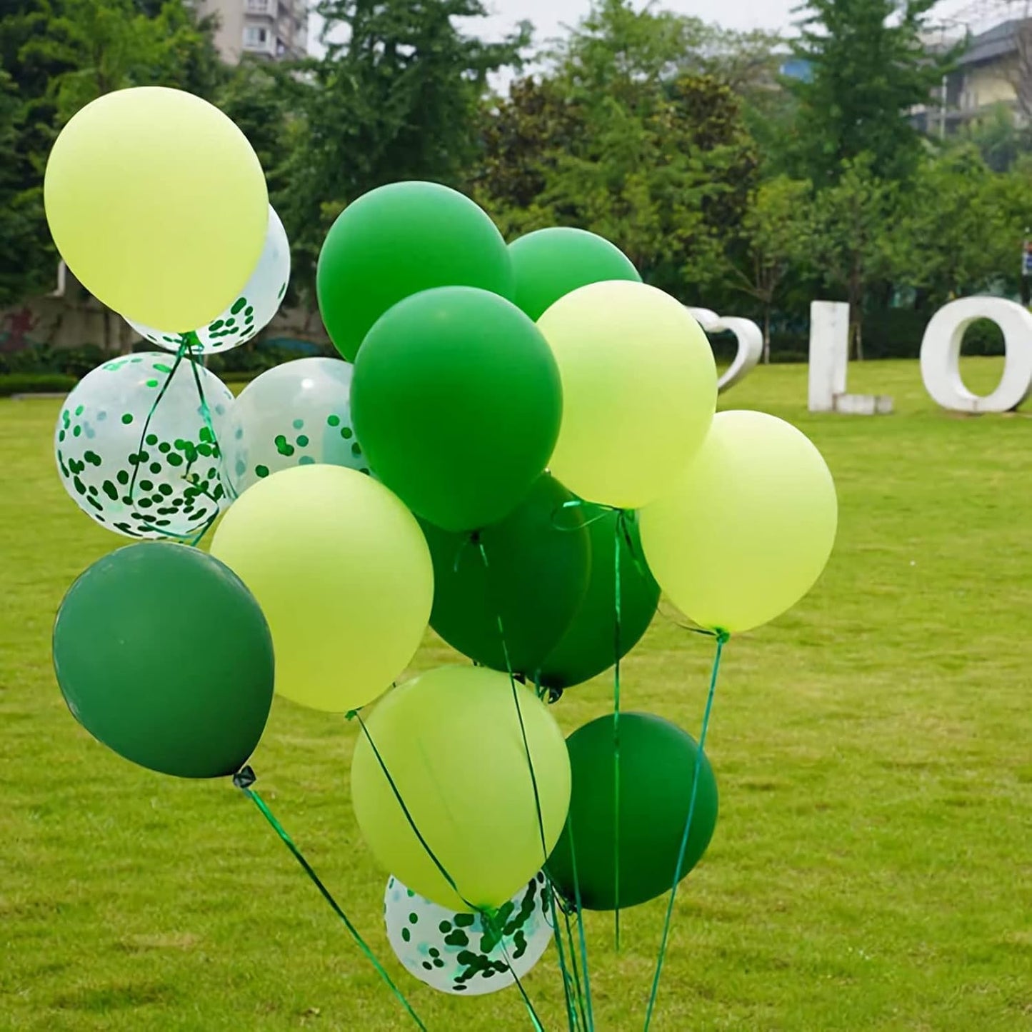Green Confetti Balloons, 25 Pcs Thickened 12 Inch Clear Latex Balloon with Confetti Inside for Graduation Engagement Bridal Shower Party Baby Shower Gender Reveal Birthday Party Decoration Supplies
