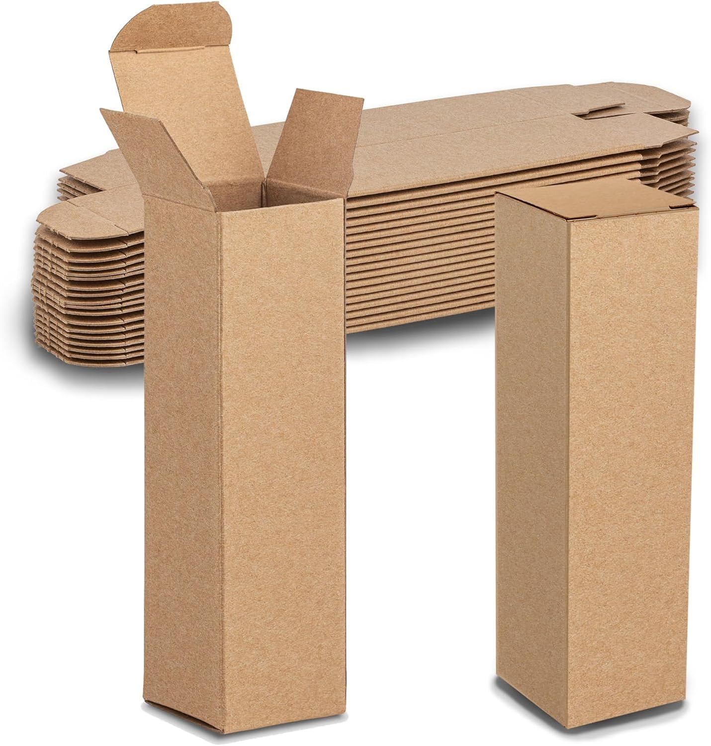MT Products Tuck Top Kraft Paperboard Gift Box 2" x 2" x 7" - Gift Boxes with Lids - Pack of 500