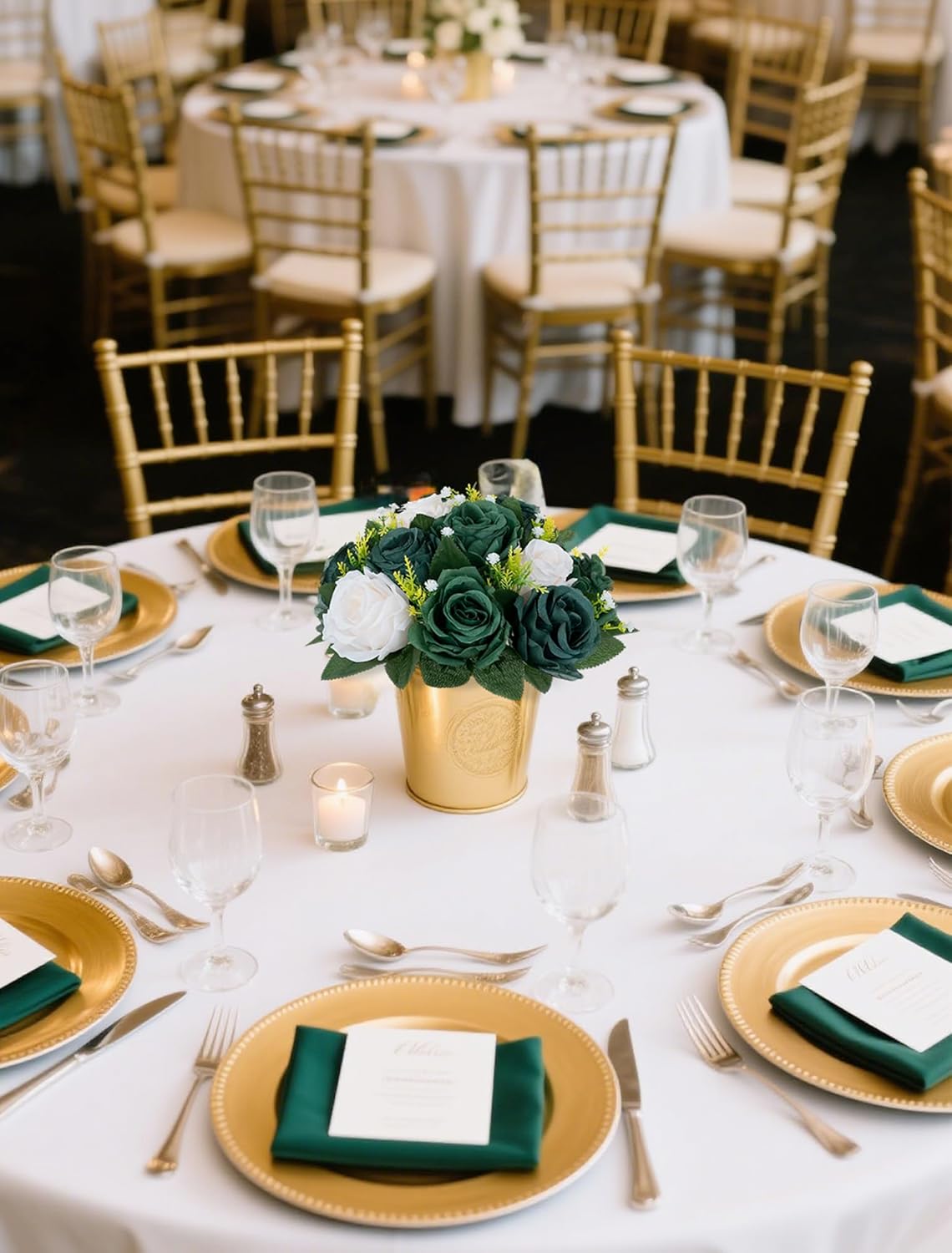 BLOSMON Green Flowers Artificial for Weddings: 10 Pcs Fake Rose Flower Balls for Table Decorations - Fake Silk Kissing Bouquet Floral Arrangement for Home Party Event Decoration