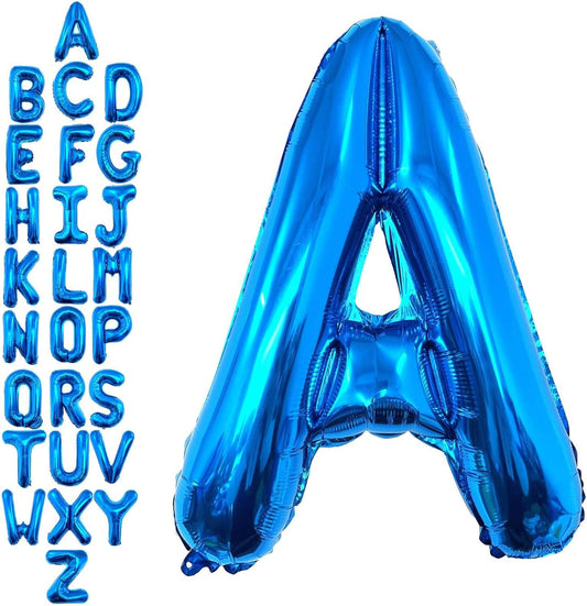 40 Inch Blue Letter A Balloons, DIY Phrase Foil Alphabet Letter A Balloons DIY Word A Banner for Birthday Anniversary Celebration Graduation Party Supplies Decoration