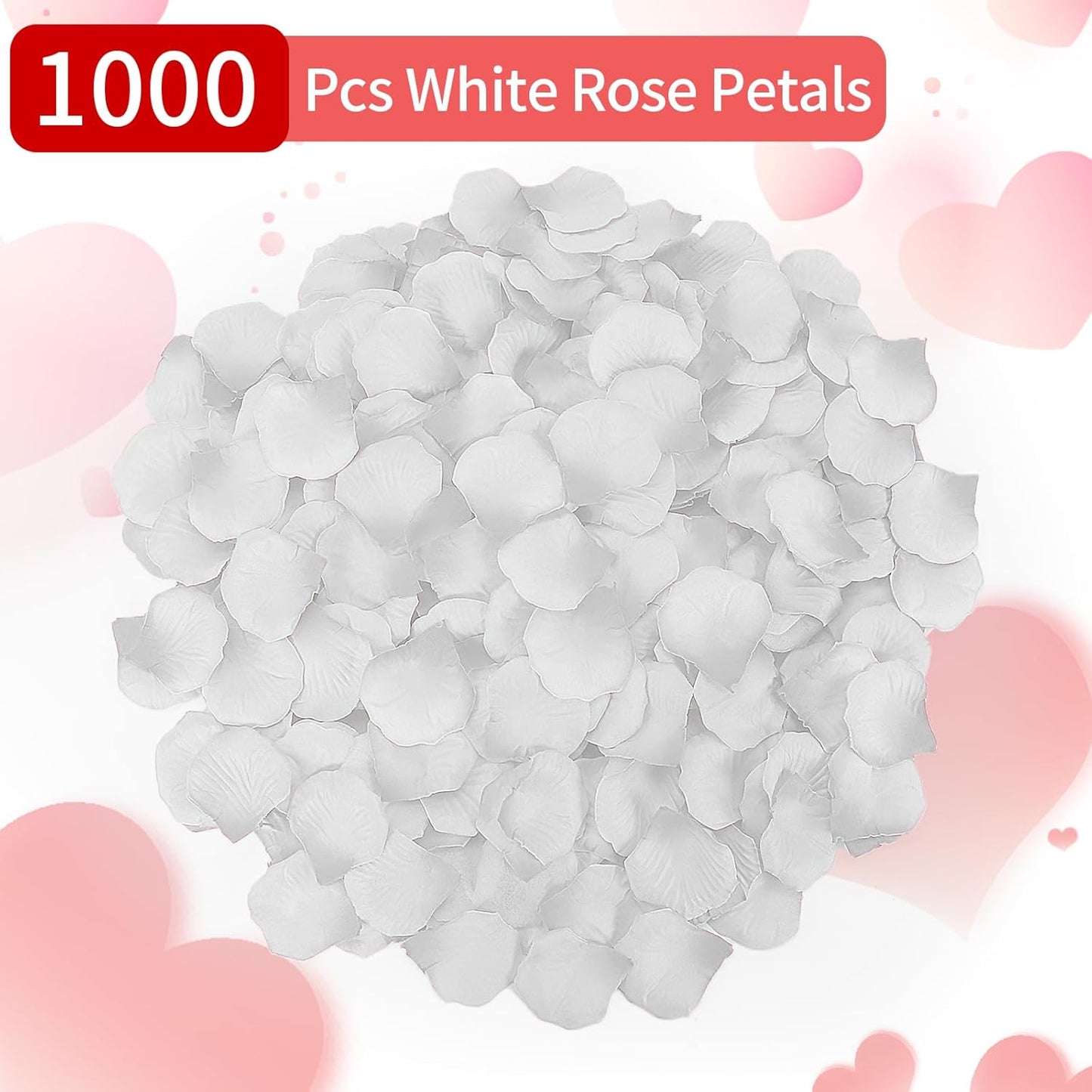 1000 Pcs Artificial Fake Rose Petals,Flower Petals for Romantic Night, Engagement, Party, Wedding, Event Flower Decorations, in Bulk(White)