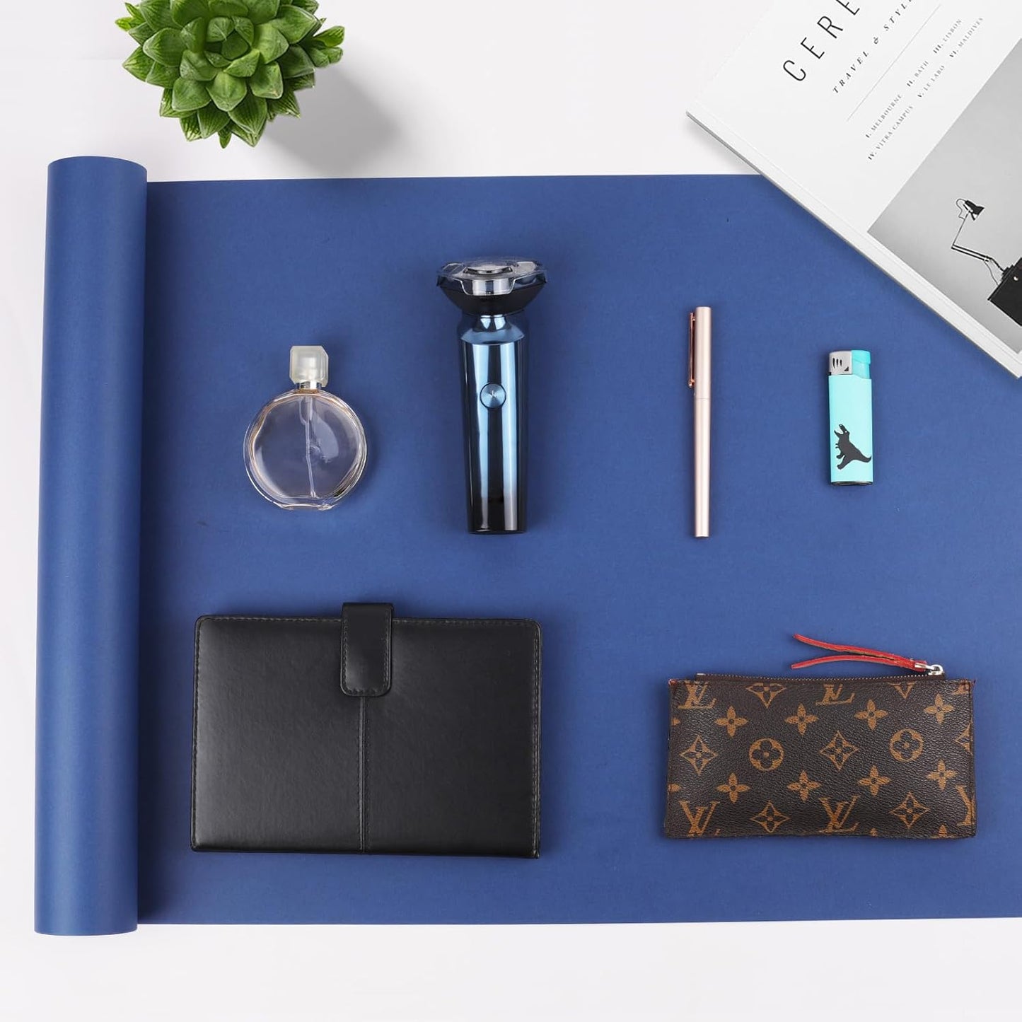 Vanhench 36" x 2400" (200') Navy Blue Wrapping Paper, Solid Color Art Kraft Craft Paper for Birthday Gift Wrapping, Baby Shower, Bouquet Flower Packing Poster/Bulletin Board/Construction