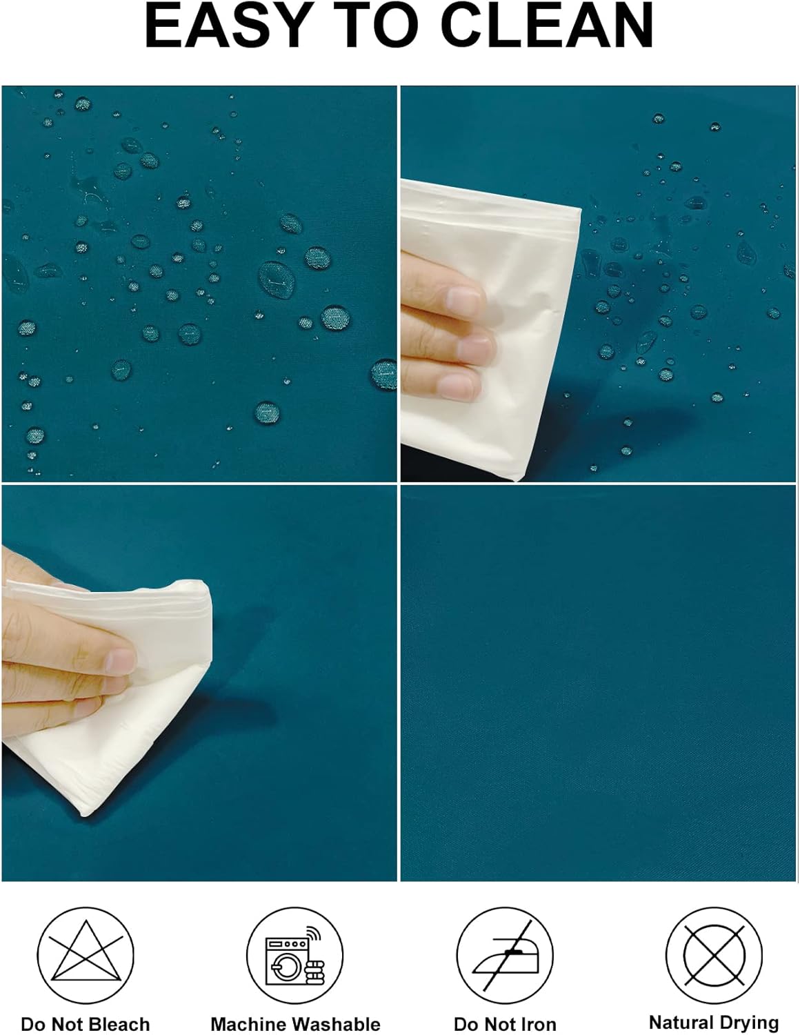 Fokitut 2 Pack Waterproof Rectangle Tablecloth, 60x102 Inch, Stain Resistant and Wrinkle Polyester Table Cloth, Fabric Table Cover for Kitchen Dining, Wedding, Party, Holiday Dinner-Caribbean Blue