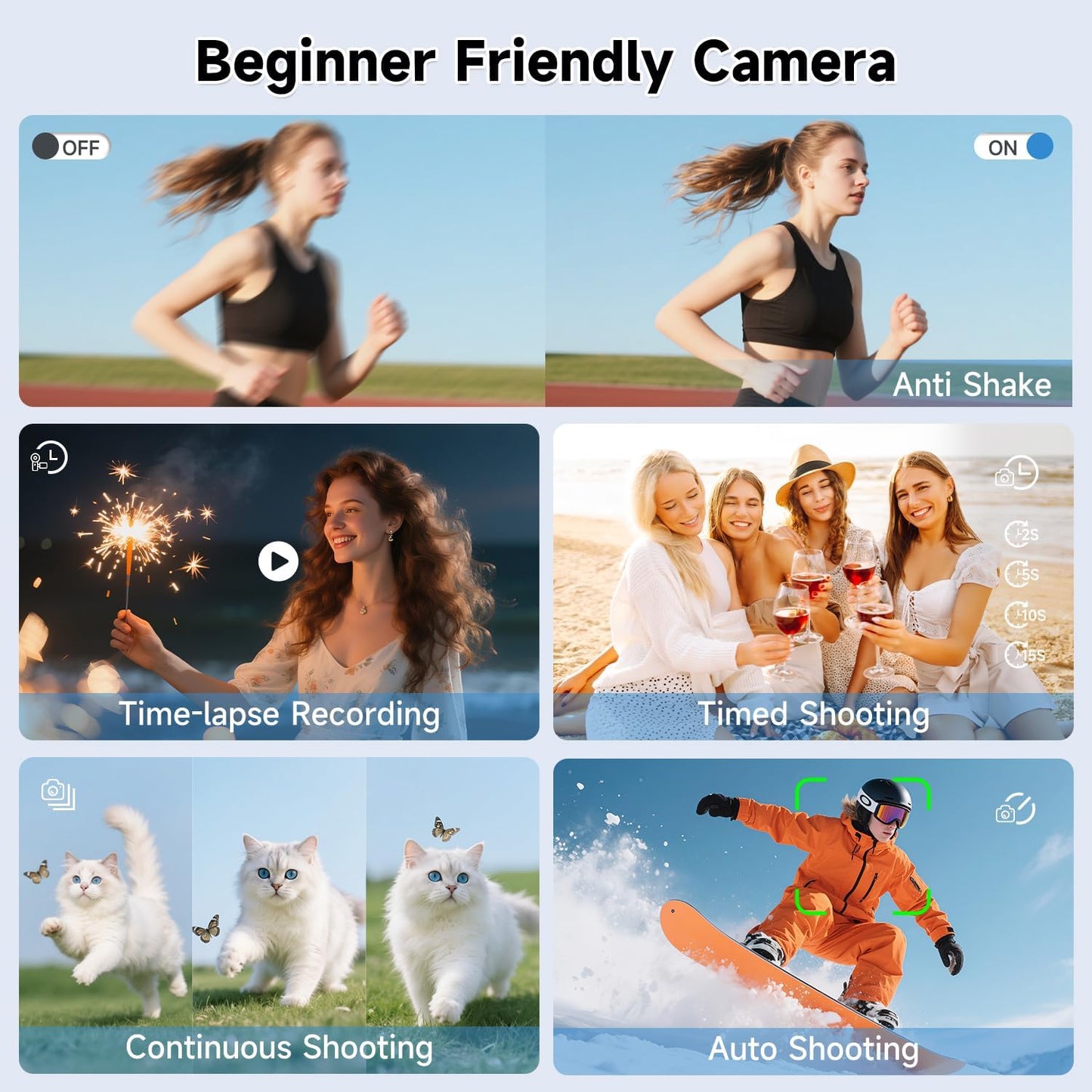 4K Digital Camera for Photography, Autofocus 64MP Vlogging Camera for YouTube with 3" 180° Flip Screen, 16X Zoom Compact Travel Point and Shoot Camera with Flash for Beginners, 64GB Card, Black