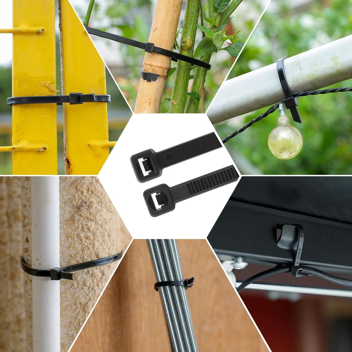 14 Inch Anti Withdrawal Zip Ties 100 LBS Tensile Strength Heavy Duty Cable Wire Ties With Self-Locking Adjustable More Durable Nylon Tie Wraps for Indoor Outdoor（100 Pack）