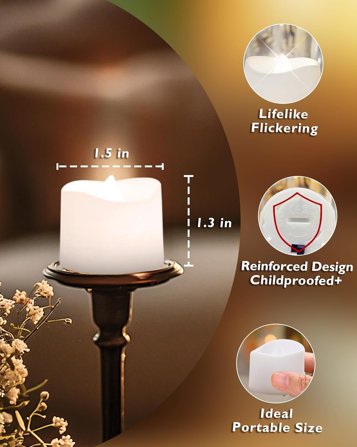 Homemory Timer Tea Lights Candles Battery Operated, 6H Timer Built-in, Auto On Daily, Flameless LED Tealight Votives for Table Centerpieces, Lantern, Holiday Decor, Cool White, No Remote, 12-Pack