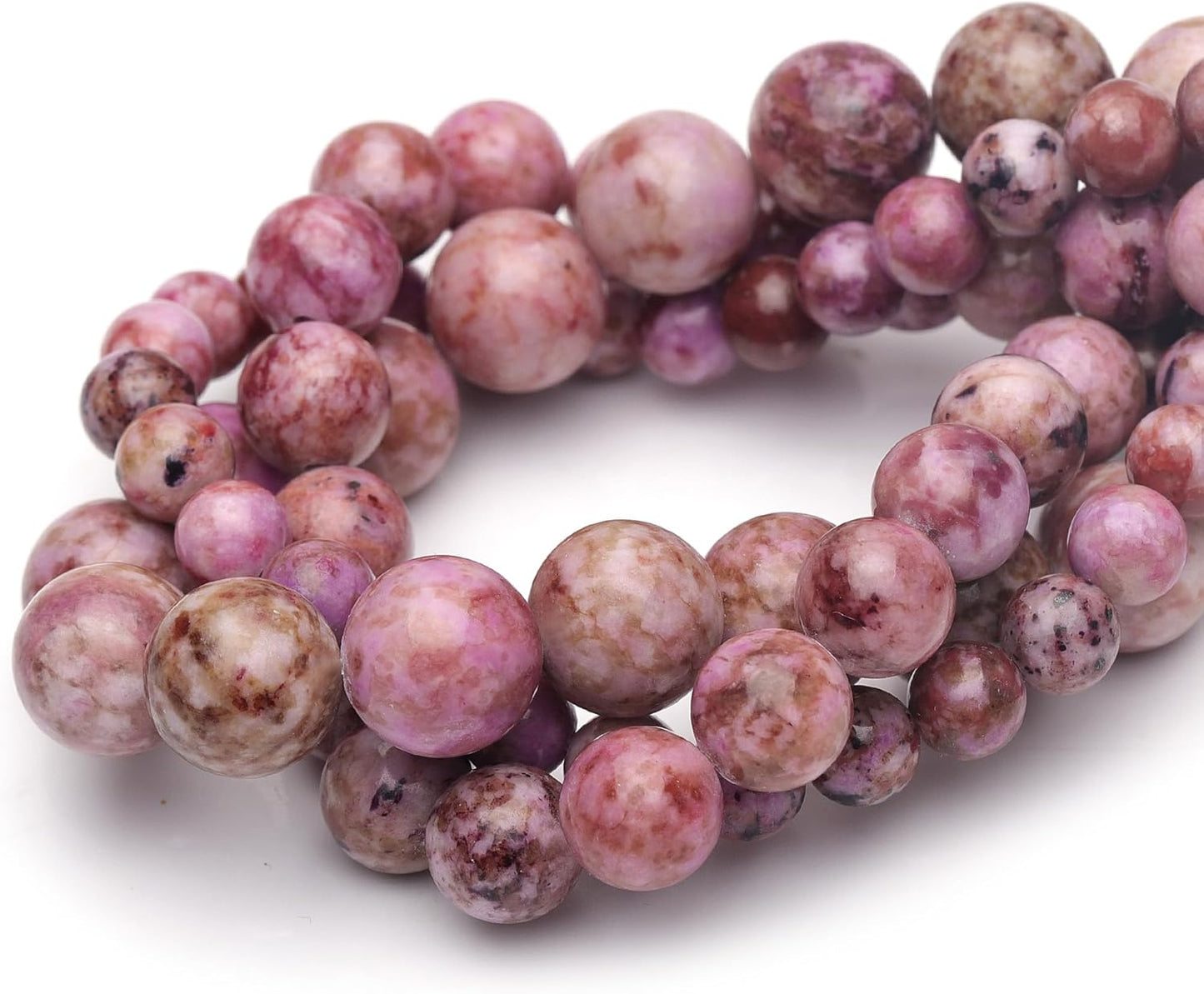 8mm Natural Stone Beads for Jewelry Making,Pink Imperial Turquoise Polished Smooth Round Gemstone Beads for Bracelet Necklace 15 Inch