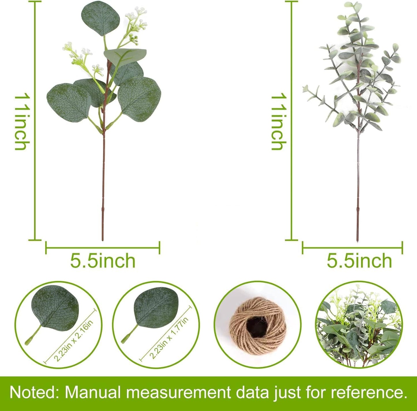 80 Pcs Mixed Eucalyptus Leaves Stems Bulk Artificial Silver Dollar Leaves for Vase Bouquets Baby Eucalyptus Leaves for Family Wedding Center Flower Arrangement