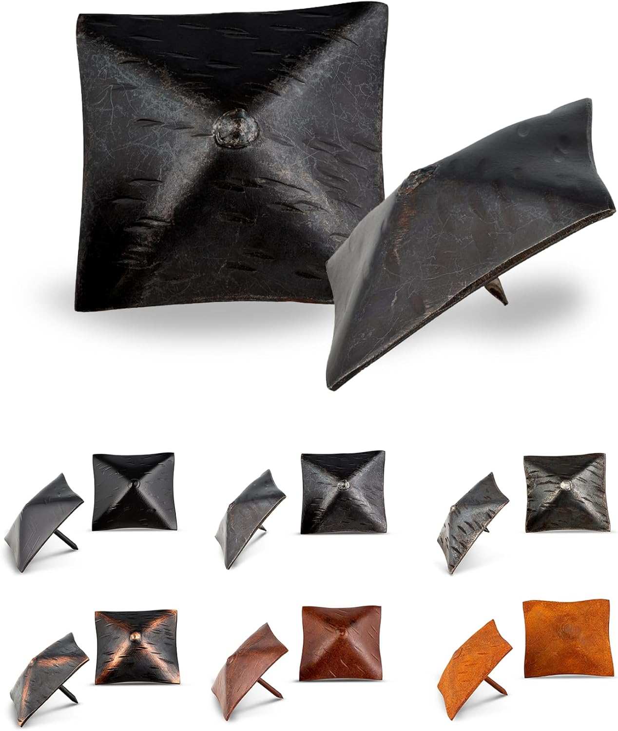 50 Pack 2" Square Head Iron Clavos Decorative Nails – Sealed Unfinished – Handmade Rustic Square Fasteners for Farmhouse Shutters, Barn Doors, Shutters, and Gates – Ornamental Wood Accent