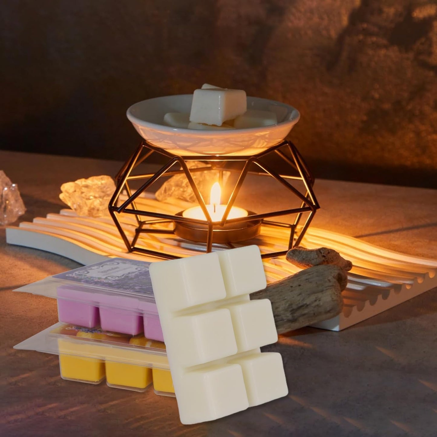 8 Scented Melted Wax Blocks 2.5 oz,Hand Poured Vegan Wax, Immersion Experience Set forYoga, Sleep, Reading and Meditation.