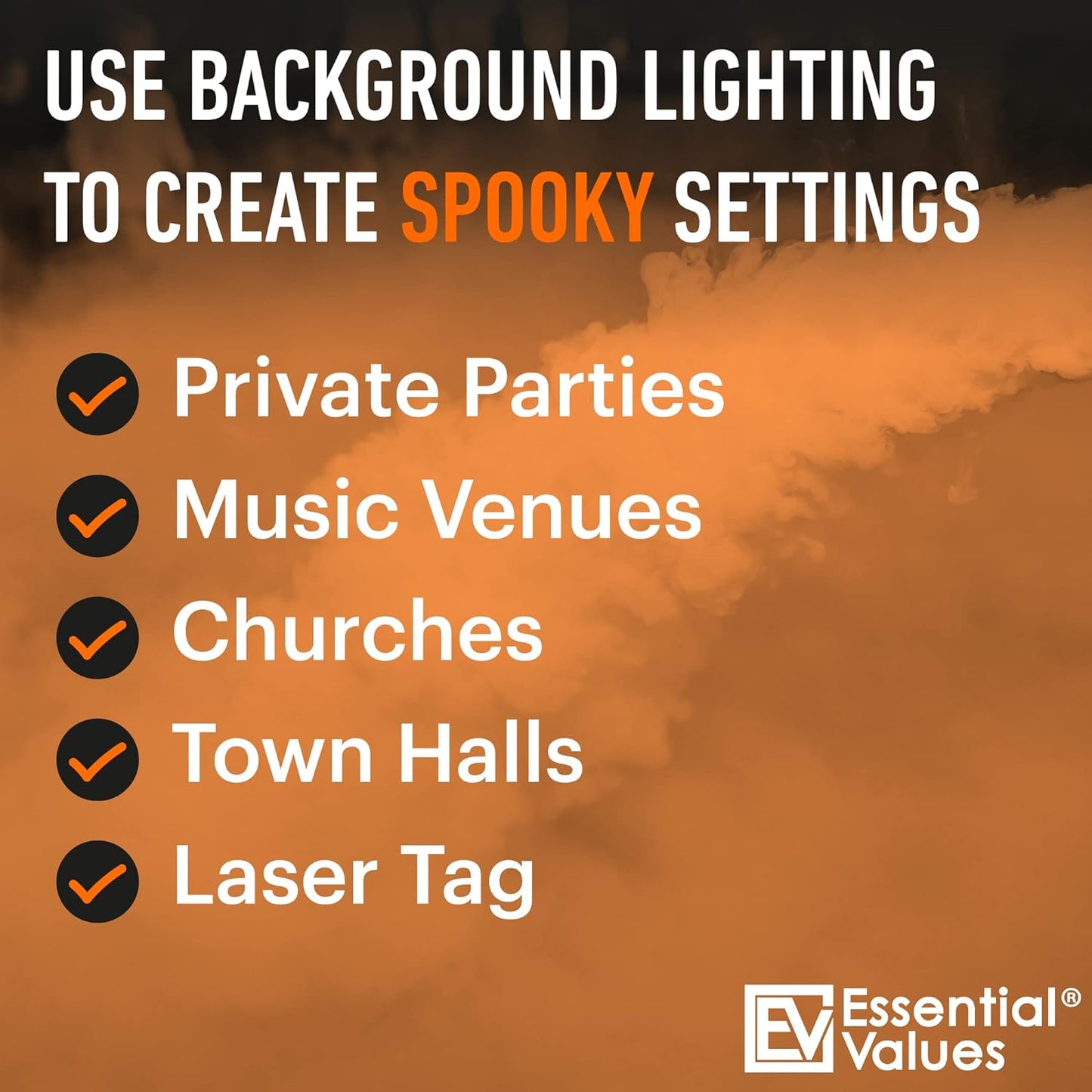 Essential Values Fog Machine Liquid - Long-Lasting Fog Juice for Smoke Machine Extreme High-Density, 32oz/Quart – Manufactured in USA – Water Based Foggers 700+ Watt Machines