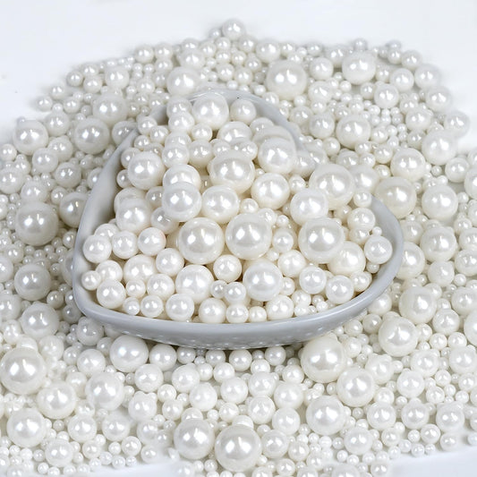 Edible Pearl, White Pearl Sprinkles for Cake Decorating, Cupcake Toppers, Cake Decorations, Ice Cream Toppings, Wedding Party Supplies, Halloween, Christmas, 180g/6.35oz
