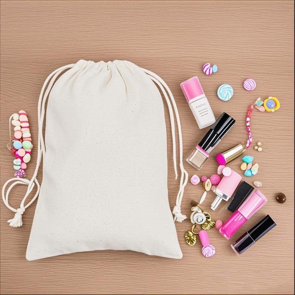 gobyhumm 20 Pieces Pure Cotton Drawstring Bags Muslin Bags Sachet Bag for Home Supplies （4.0 * 4.7"）