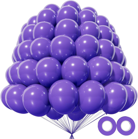 KAWKALSH 200pcs Purple Balloons 5 Inch, Small Mini Latex Balloons for Party Birthday Baby Shower Anniversary Festival Arch Garland Decoration
